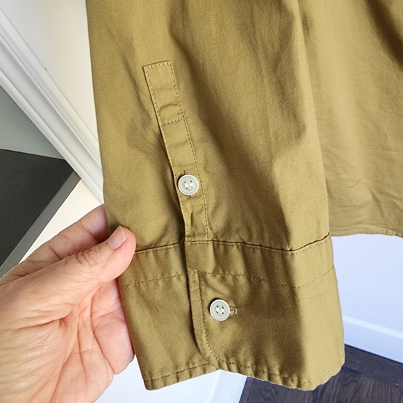 J. Crew Habadashery Classic button-up Ladies Shirt Olive Green Medium - Picture 6 of 7